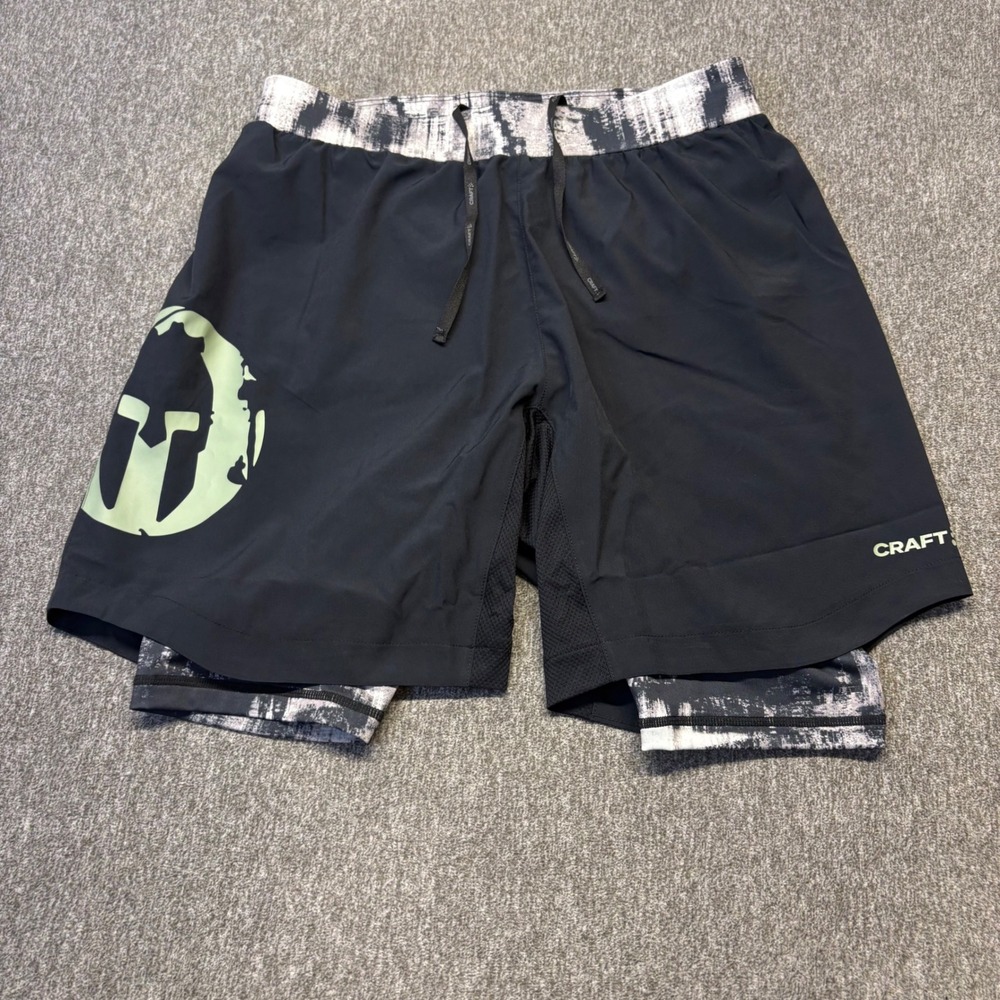 Craft Spartan Race 2-in-1 Training Shorts Mens Small Black Compression Liner